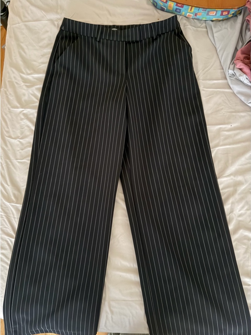 Express Black Pinstripe Trousers